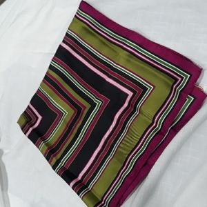 Talbots pink and green squares silk scarf. 28 x 28. Mint condition